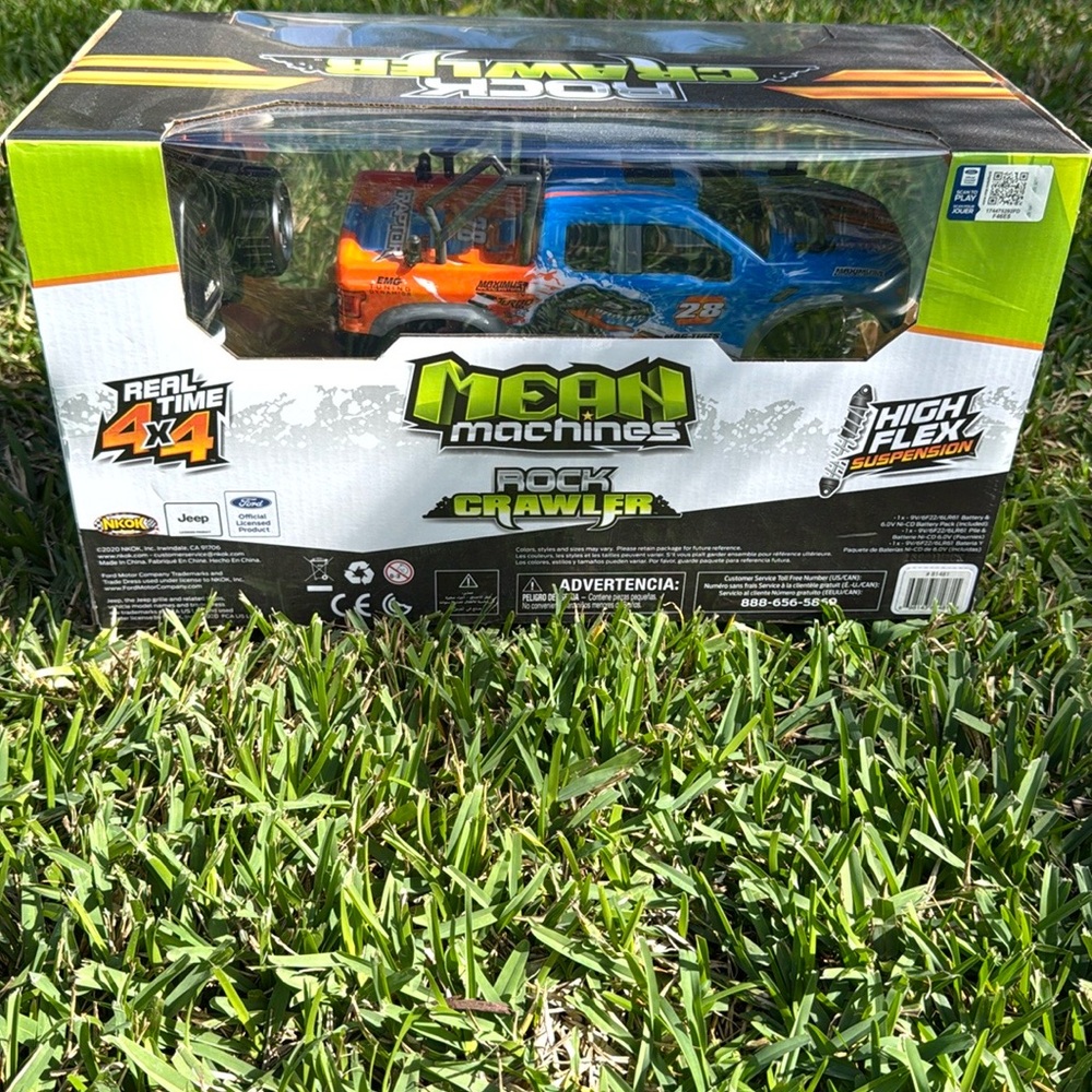 Machine Toy Vehicles - Blue and Orange Monster Trucks